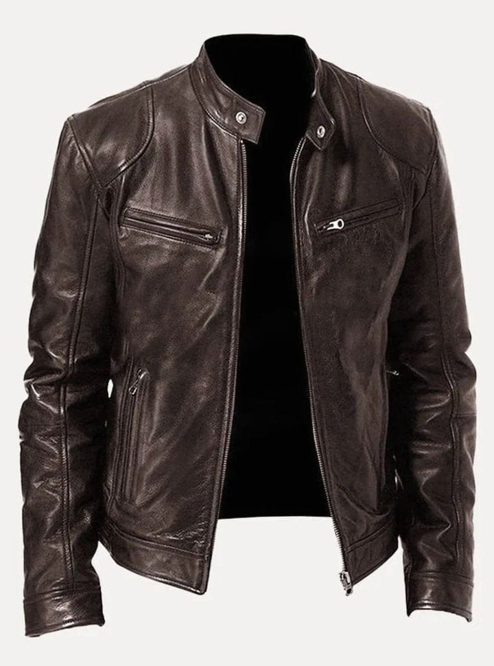 Charlie | Men's Slim Fit Leather Biker Jacket