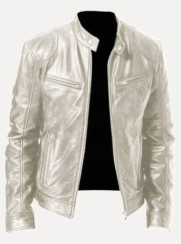 Charlie | Men's Slim Fit Leather Biker Jacket