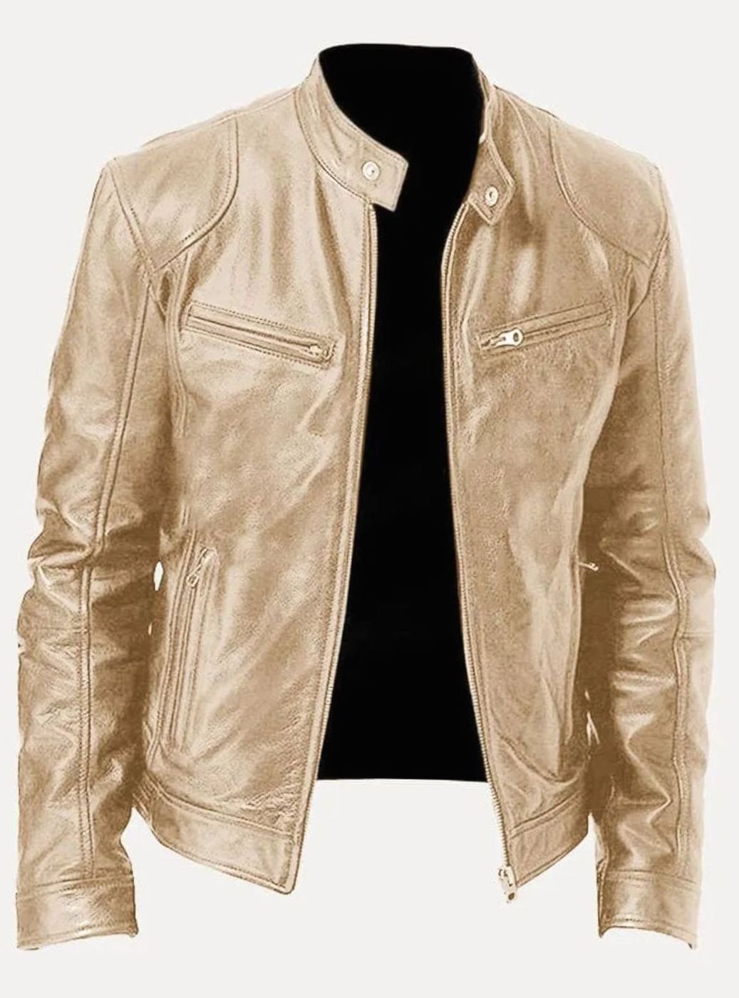 Charlie | Men's Slim Fit Leather Biker Jacket