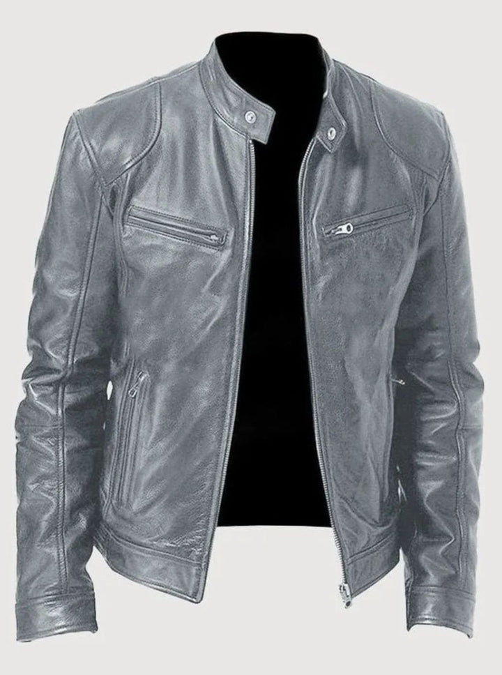 Charlie | Men's Slim Fit Leather Biker Jacket