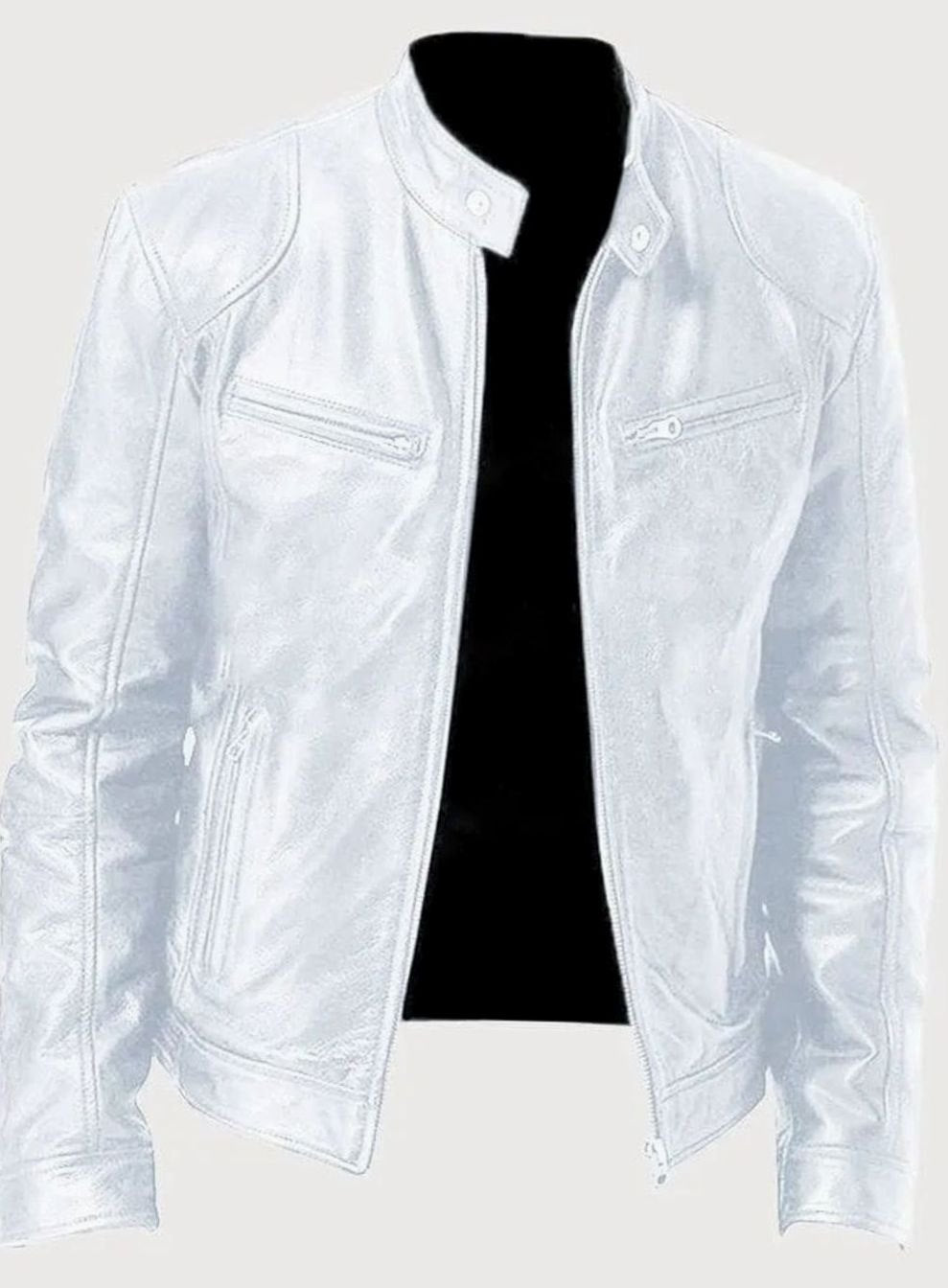 Charlie | Men's Slim Fit Leather Biker Jacket