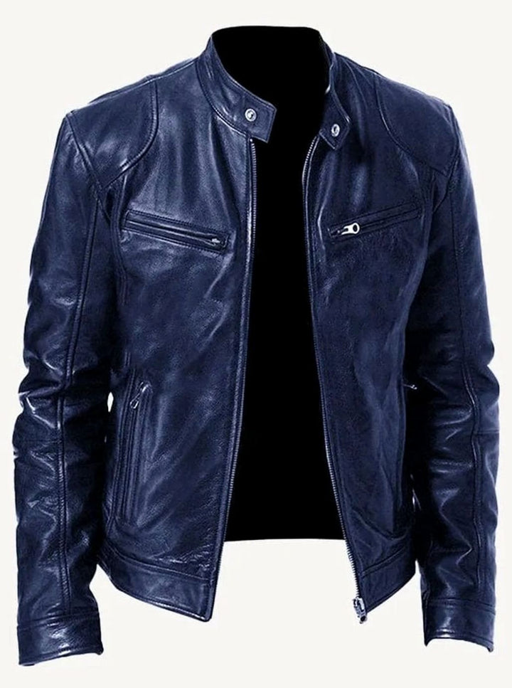 Charlie | Men's Slim Fit Leather Biker Jacket