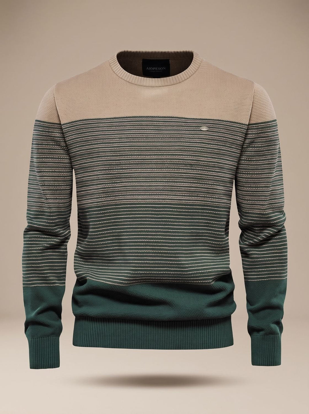 Tate | Men's Striped Colour Block Crew Neck Knit Jumper