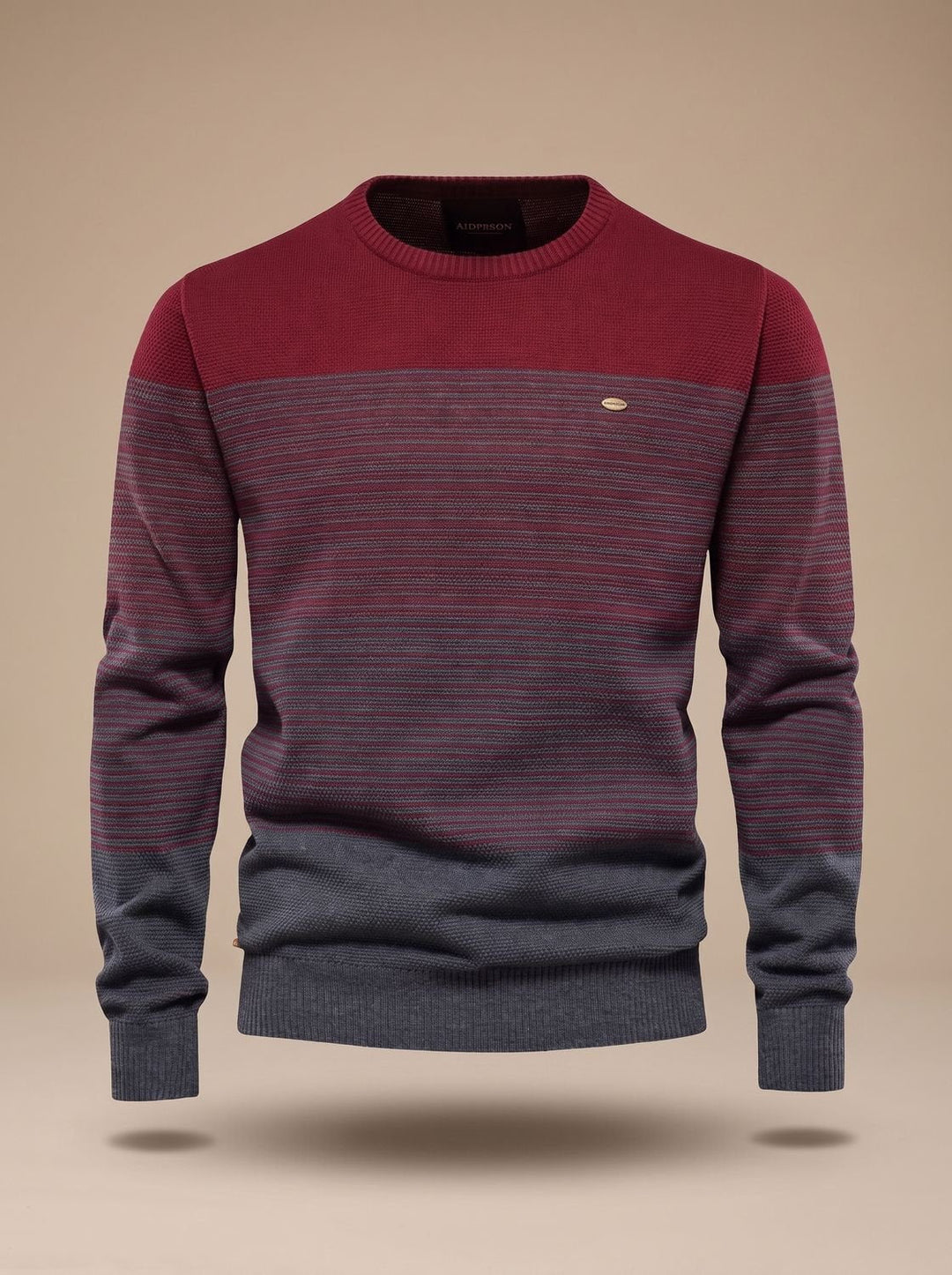 Tate | Men's Striped Colour Block Crew Neck Knit Jumper