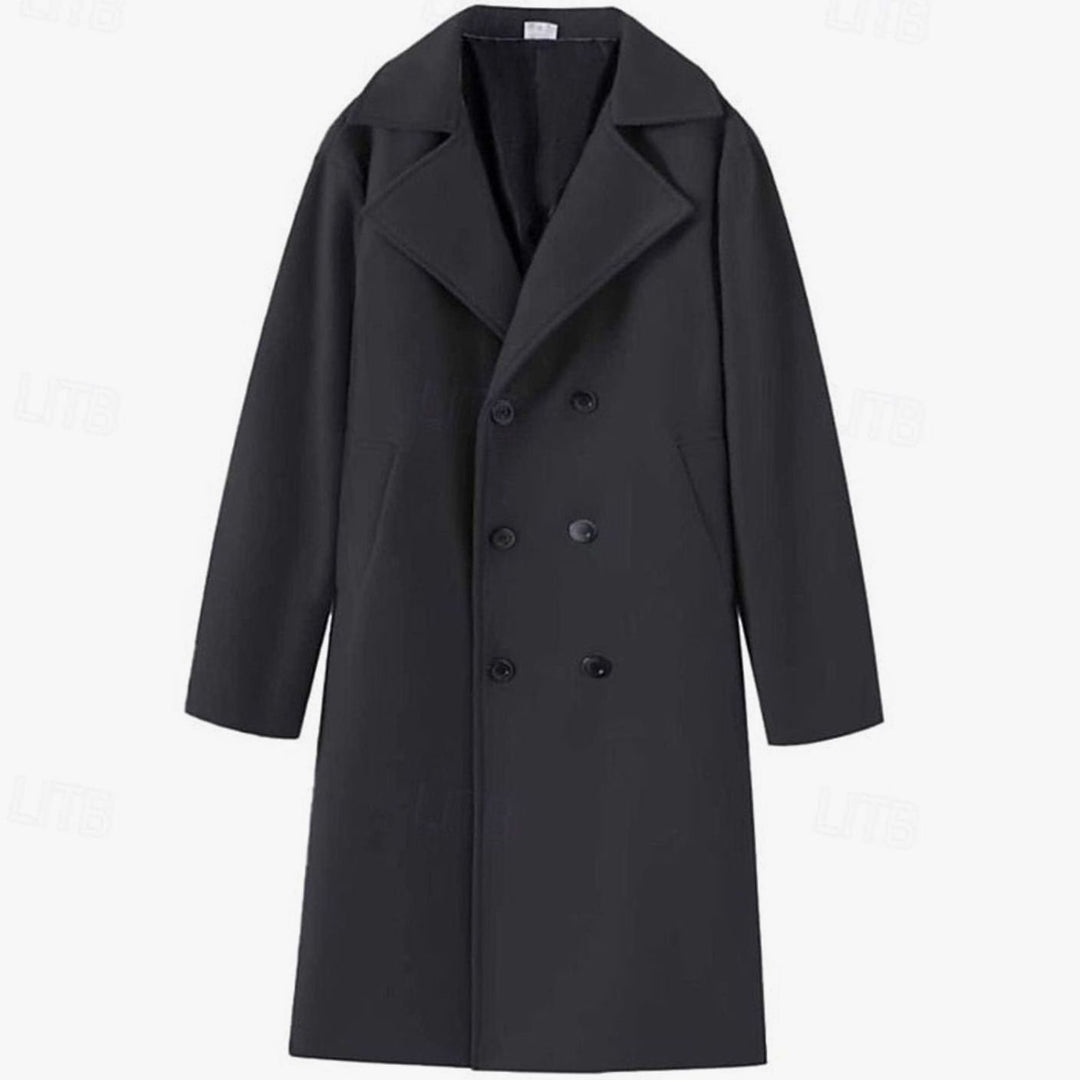 Steffan | Men's Wool Double-Breasted Tailored Long Overcoat