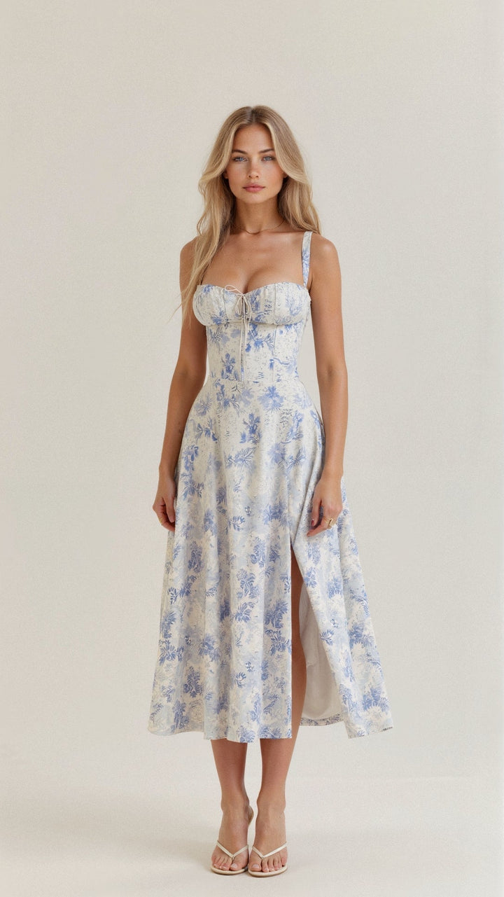 Women's Wedding Guest Bustier Maxi Dress