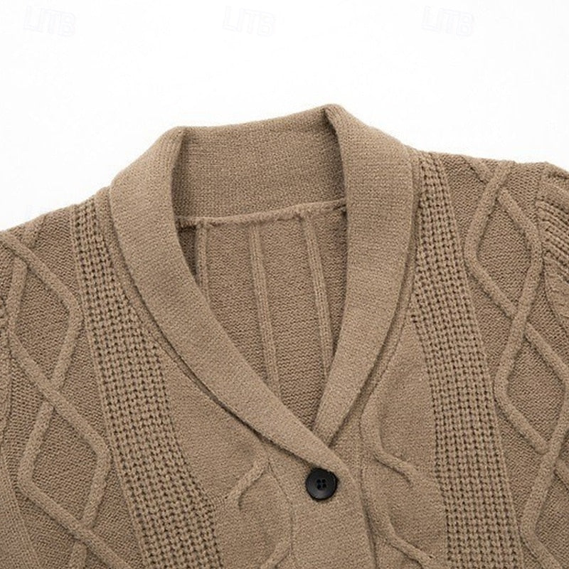 Wallace | Men's Cable Knit Shawl Collar Cardigan