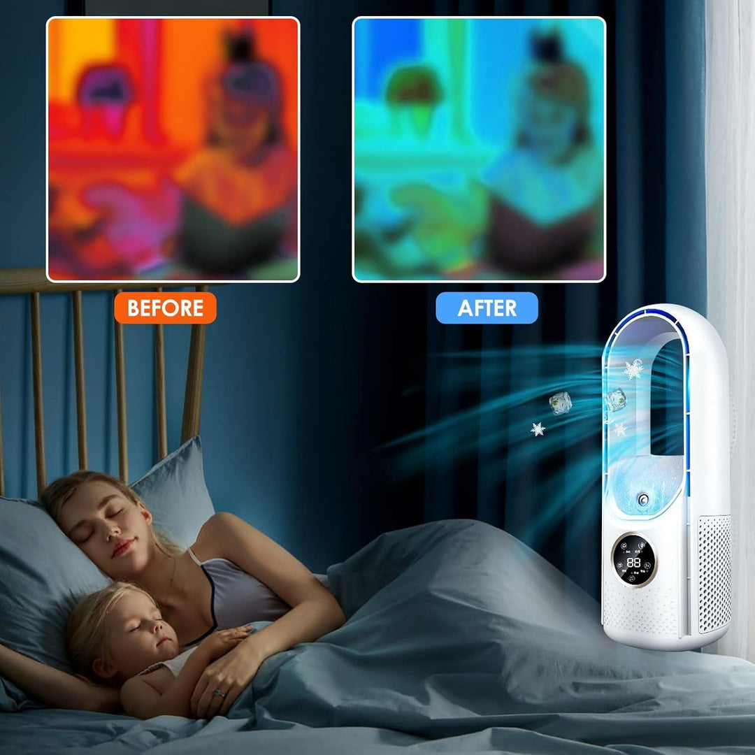 Bladeless Silent Portable Air Conditioner Home Office Cooler