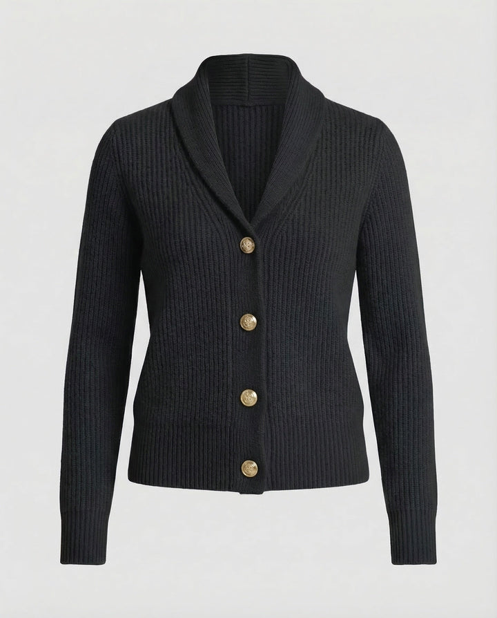 Women's Knit Cardigan Lapel Collar Button Front