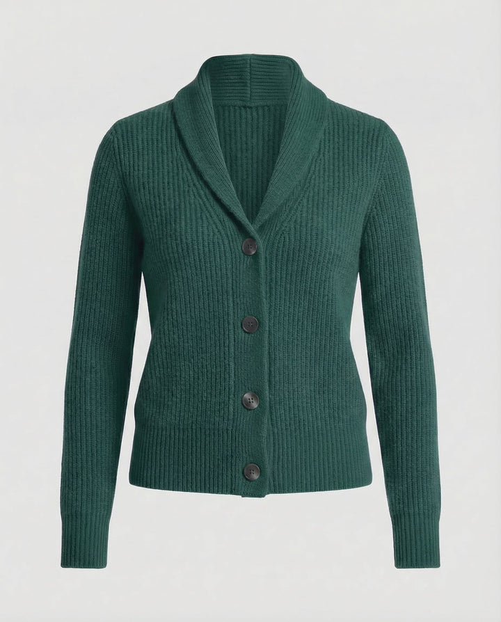Women's Knit Cardigan Lapel Collar Button Front