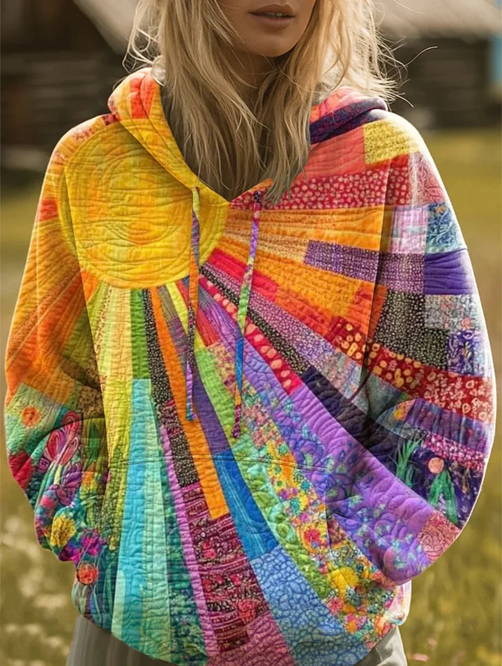 Women's Boho Patchwork Hoodie