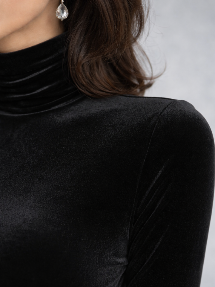 Pamela | Women's Ruched Velvet Midi Dress