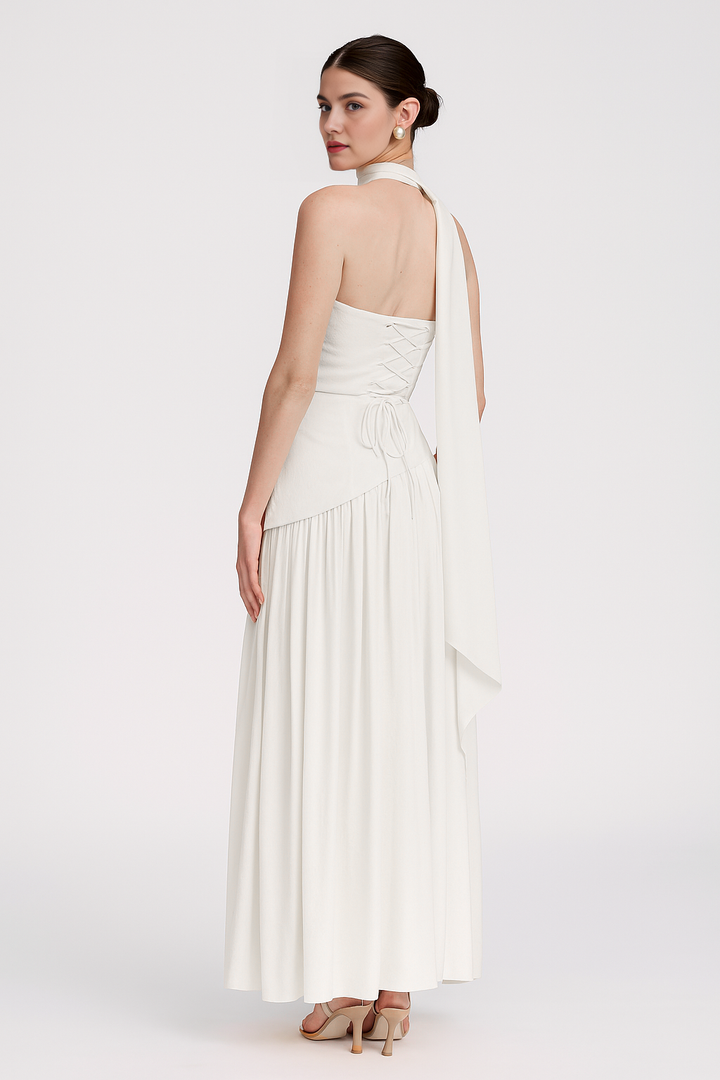 Women's Asymmetric Crepe Chiffon Dress