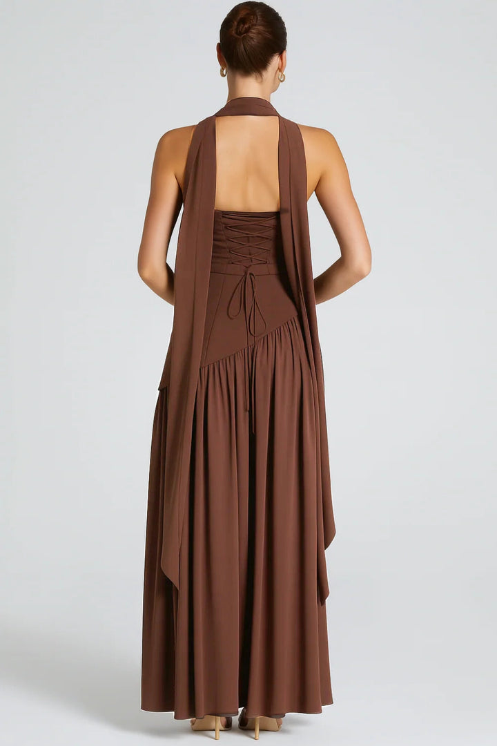 Women's Asymmetric Crepe Chiffon Dress