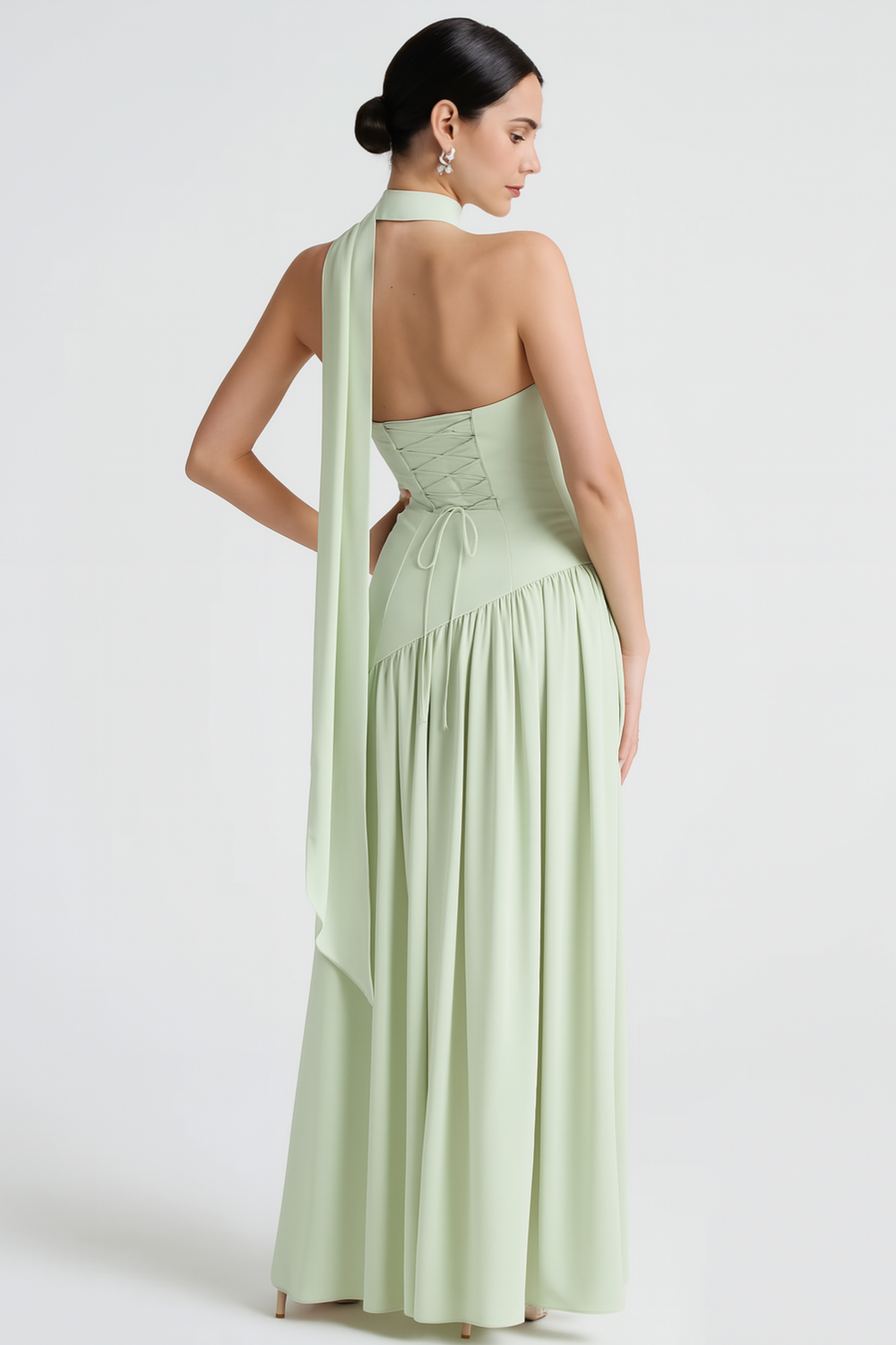 Women's Asymmetric Crepe Chiffon Dress