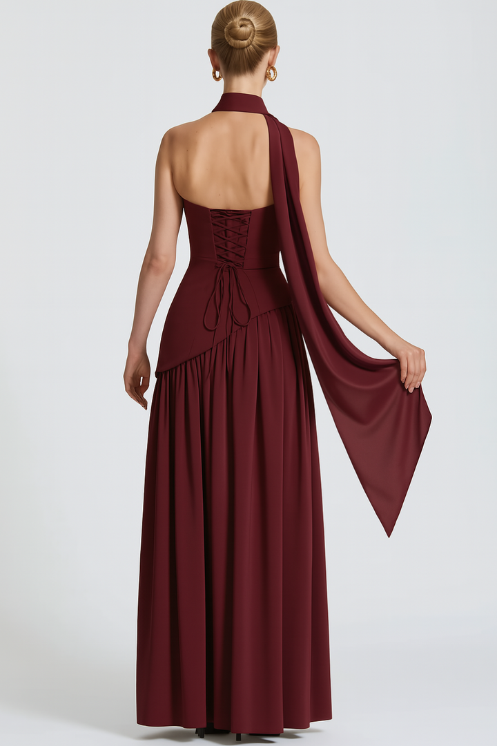 Women's Asymmetric Crepe Chiffon Dress