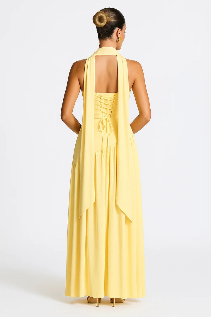 Women's Asymmetric Crepe Chiffon Dress