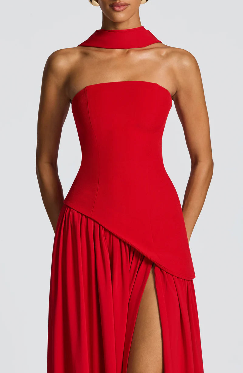 Women's Asymmetric Crepe Chiffon Dress