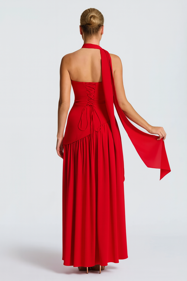 Women's Asymmetric Crepe Chiffon Dress