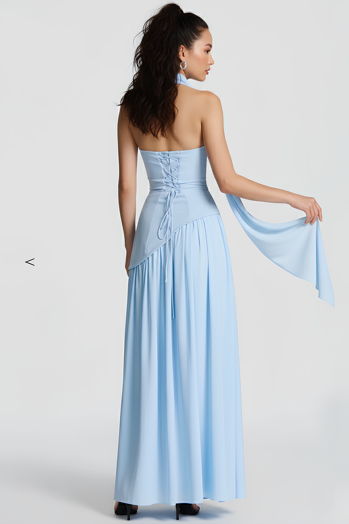 Women's Asymmetric Crepe Chiffon Dress