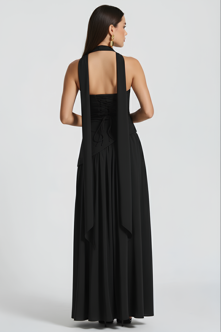 Women's Asymmetric Crepe Chiffon Dress