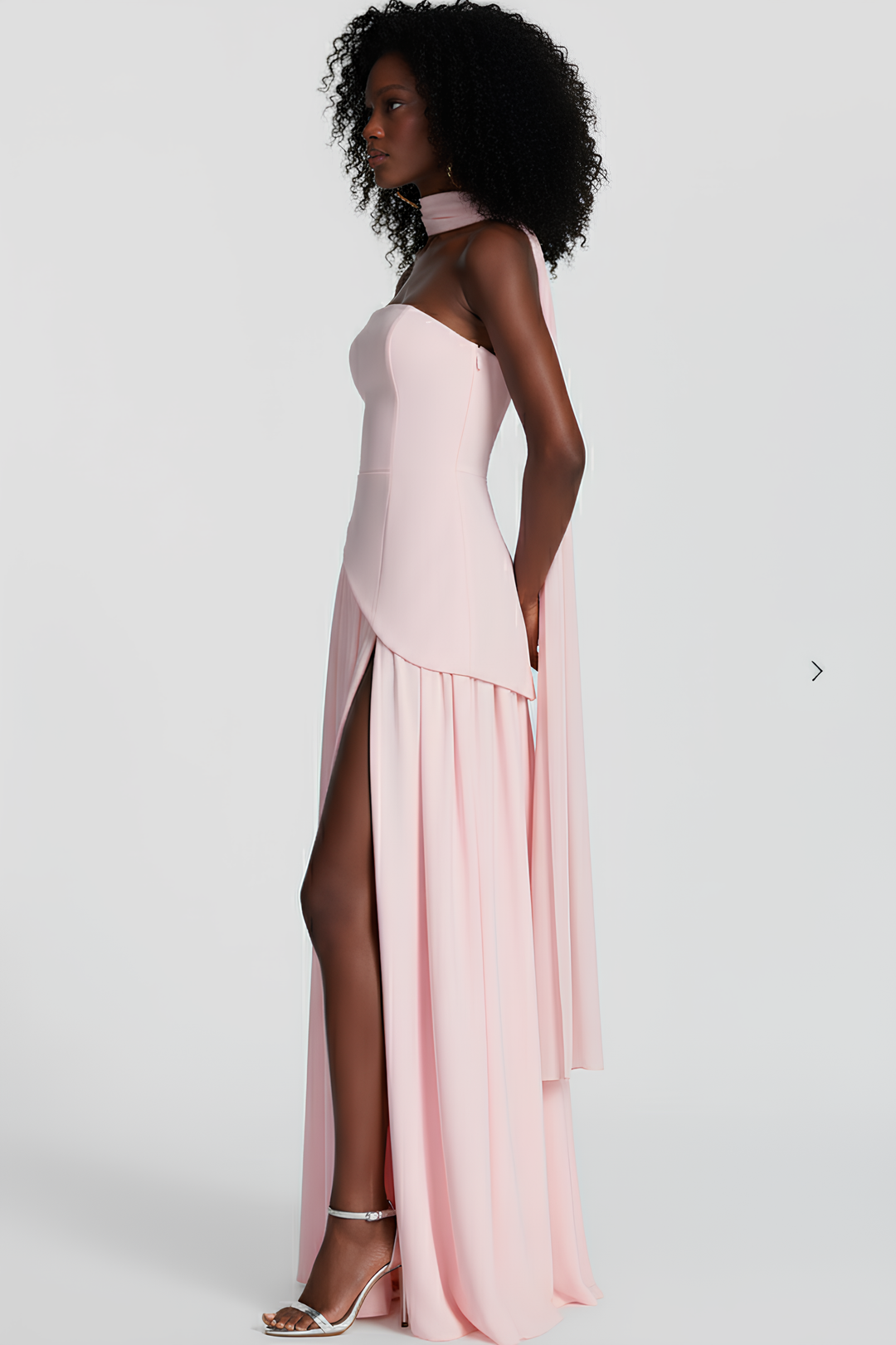 Women's Asymmetric Crepe Chiffon Dress