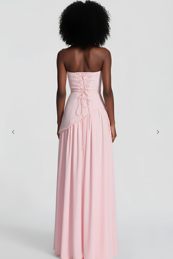 Women's Asymmetric Crepe Chiffon Dress