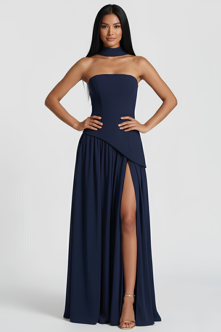Women's Asymmetric Crepe Chiffon Dress