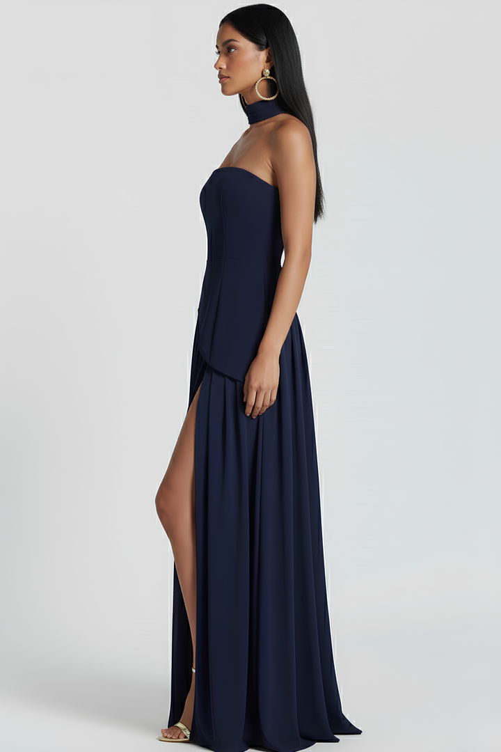 Women's Asymmetric Crepe Chiffon Dress