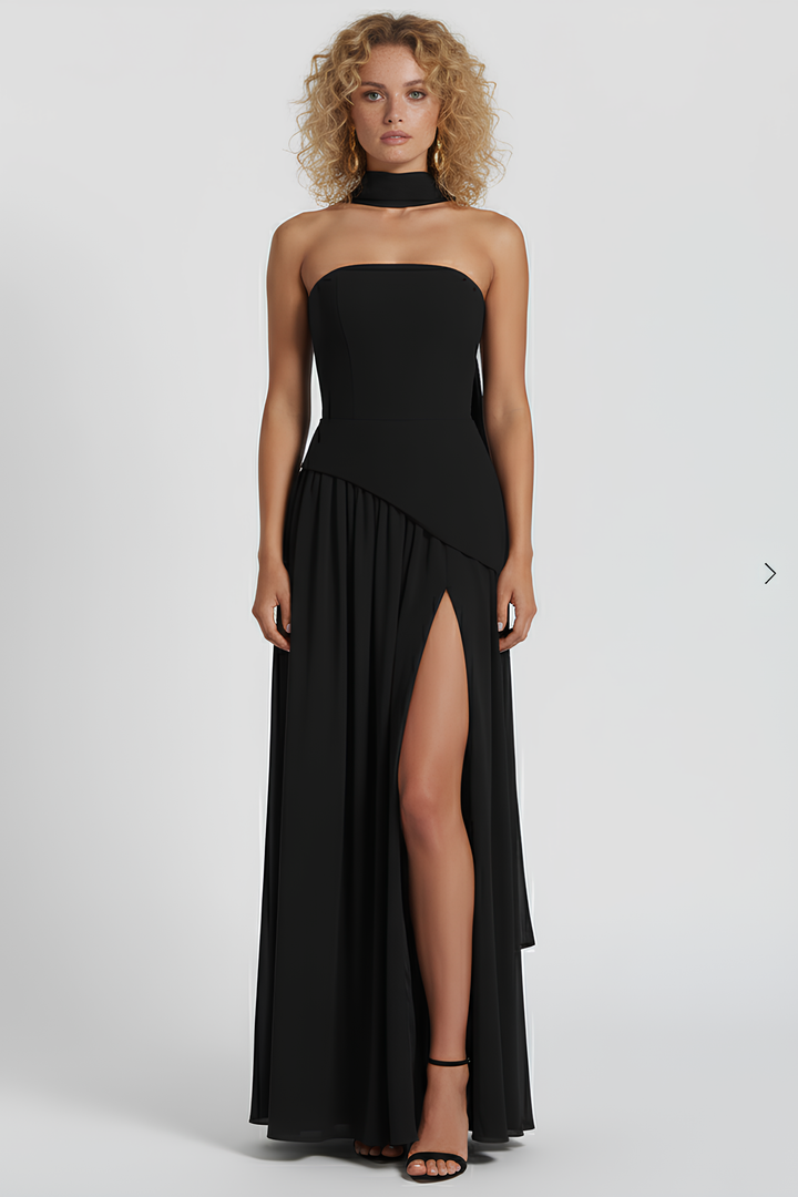 Women's Asymmetric Crepe Chiffon Dress