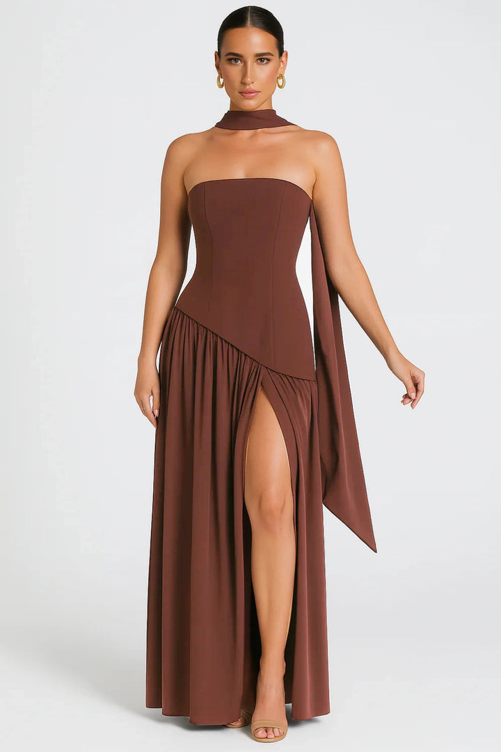 Women's Asymmetric Crepe Chiffon Dress
