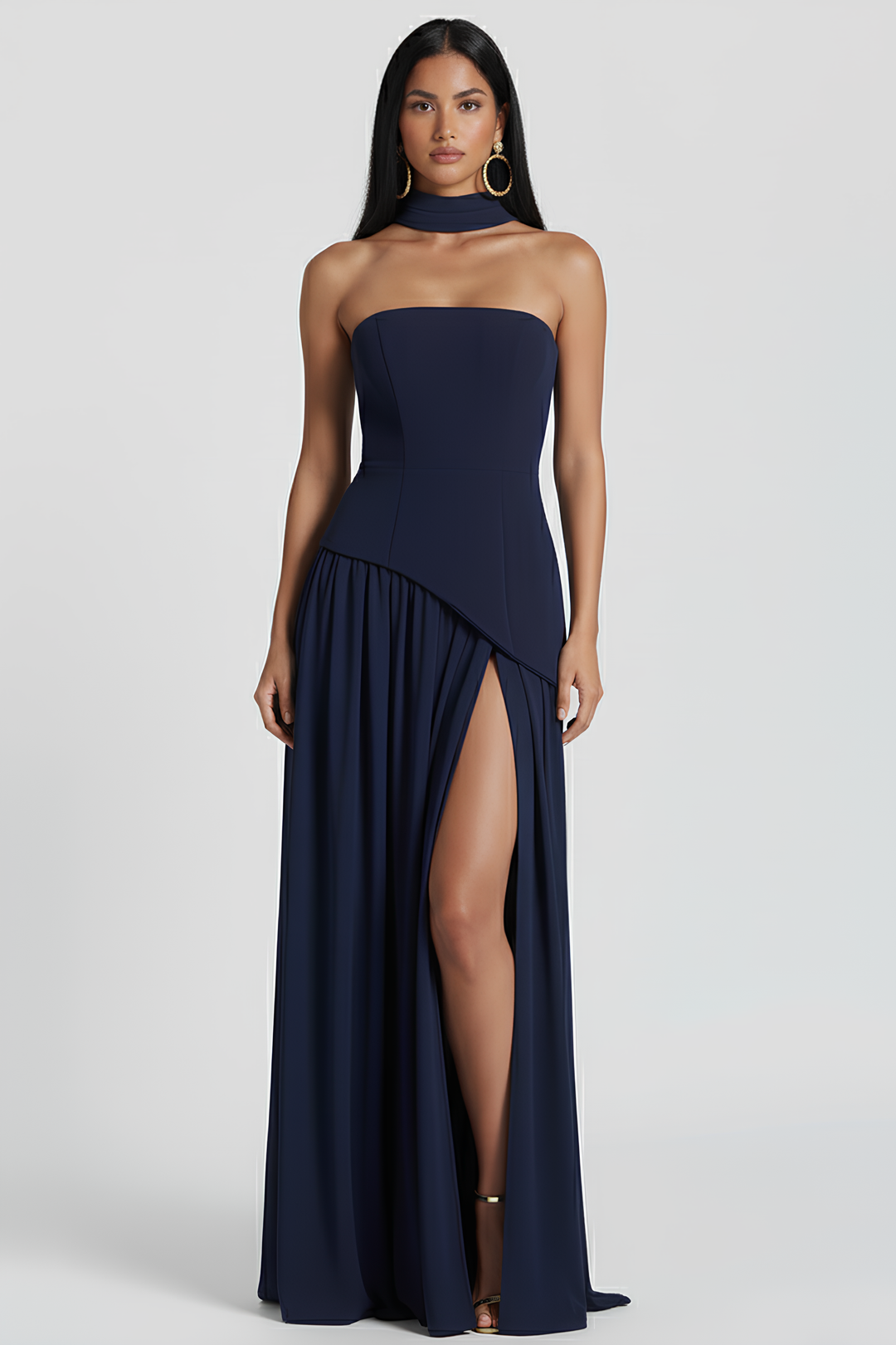 Women's Asymmetric Crepe Chiffon Dress
