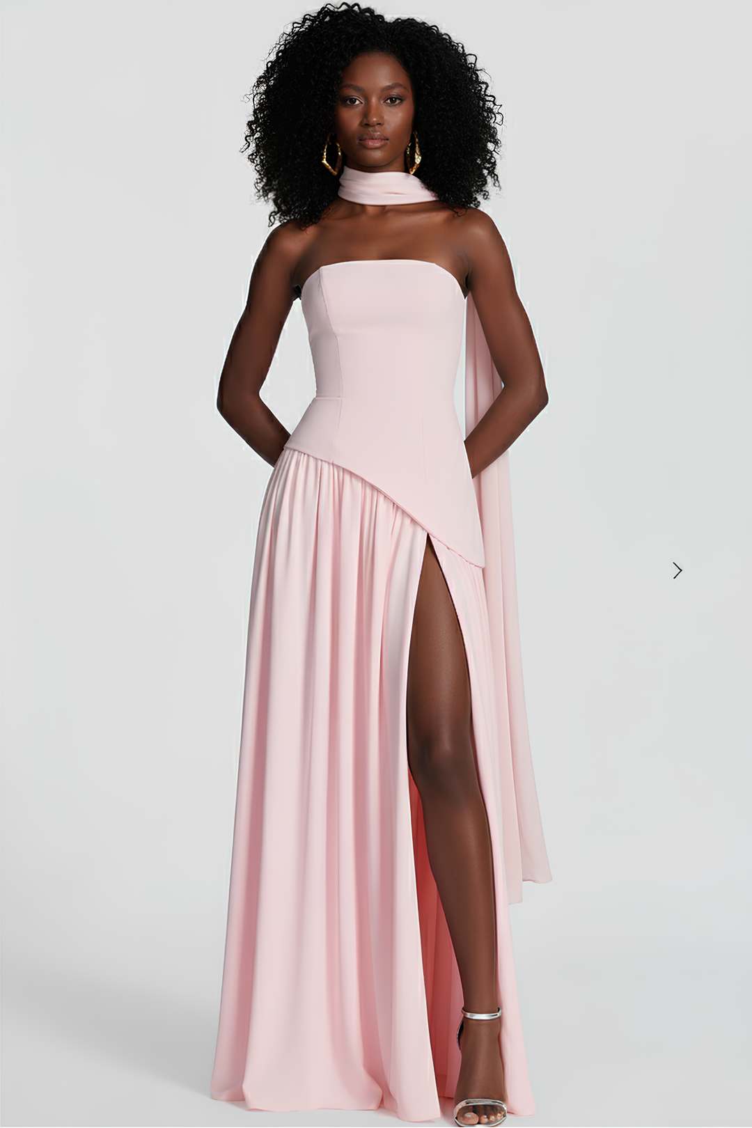 Women's Asymmetric Crepe Chiffon Dress