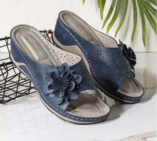 Women's Leather Wedge Sandals