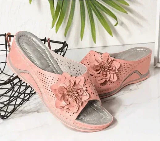 Women's Leather Wedge Sandals