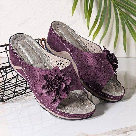 Women's Leather Wedge Sandals