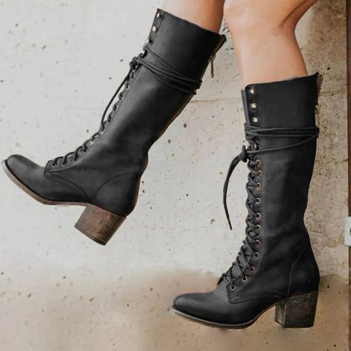 Darcy | Women's Knee-High Lace-Up Combat Boots