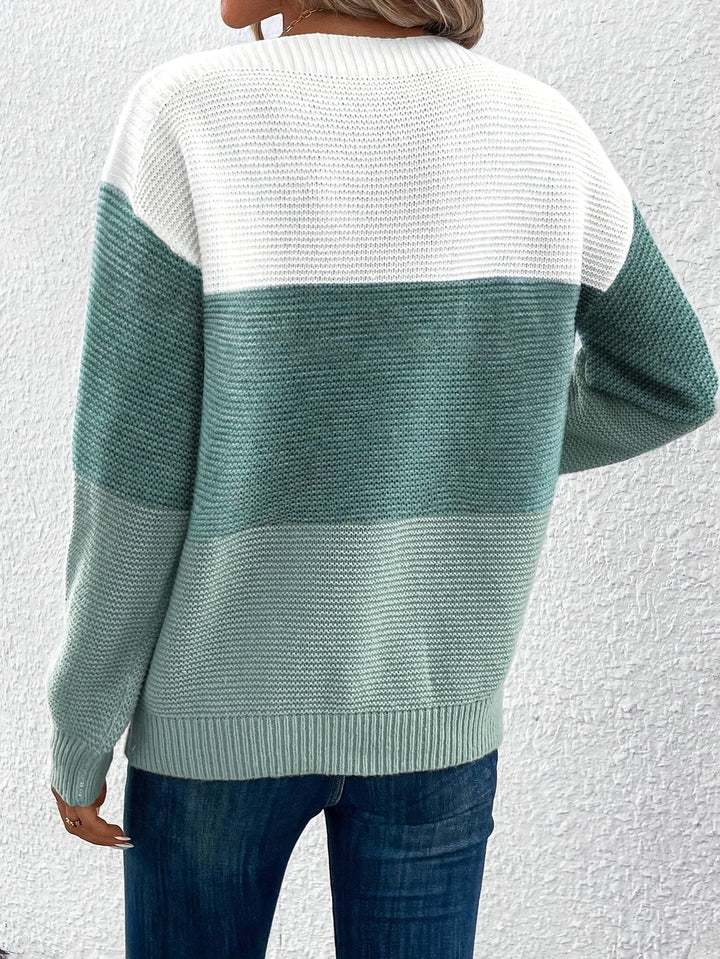 Kerensa | Women's Oversized Colour Block Knitted Jumper