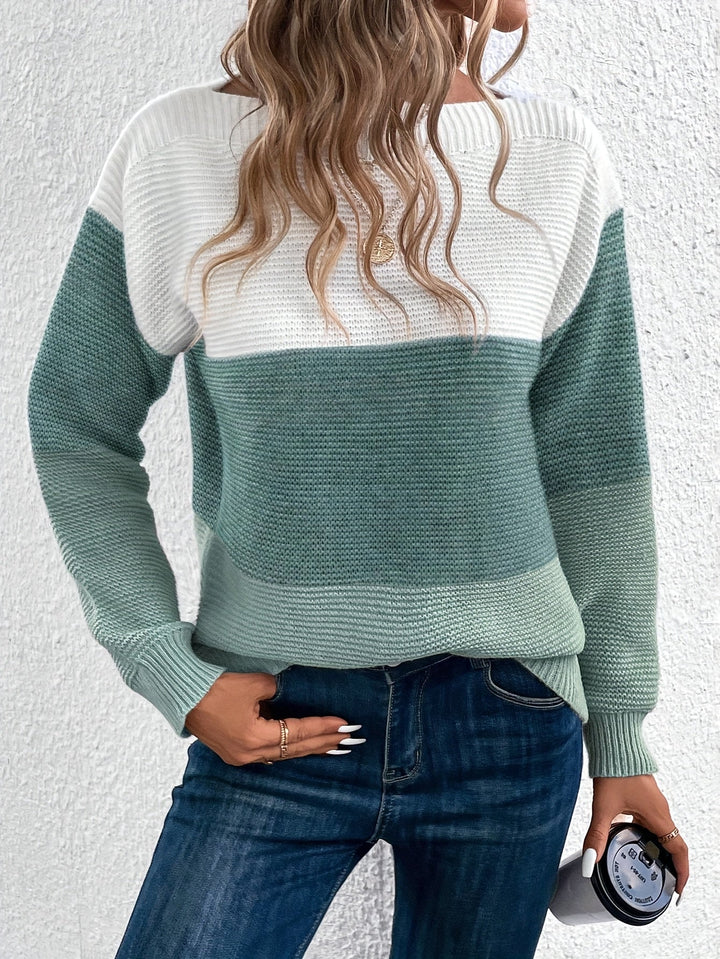 Kerensa | Women's Oversized Colour Block Knitted Jumper