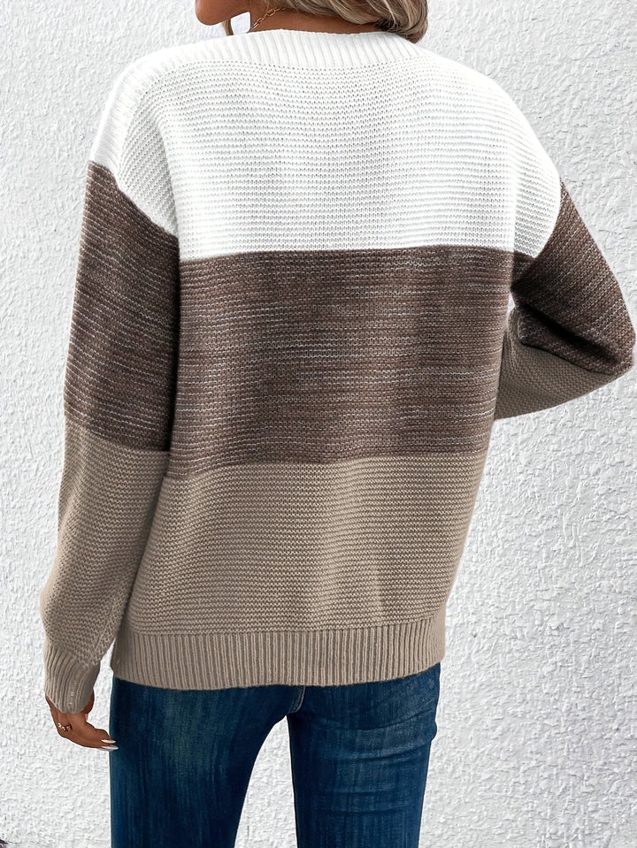 Kerensa | Women's Oversized Colour Block Knitted Jumper