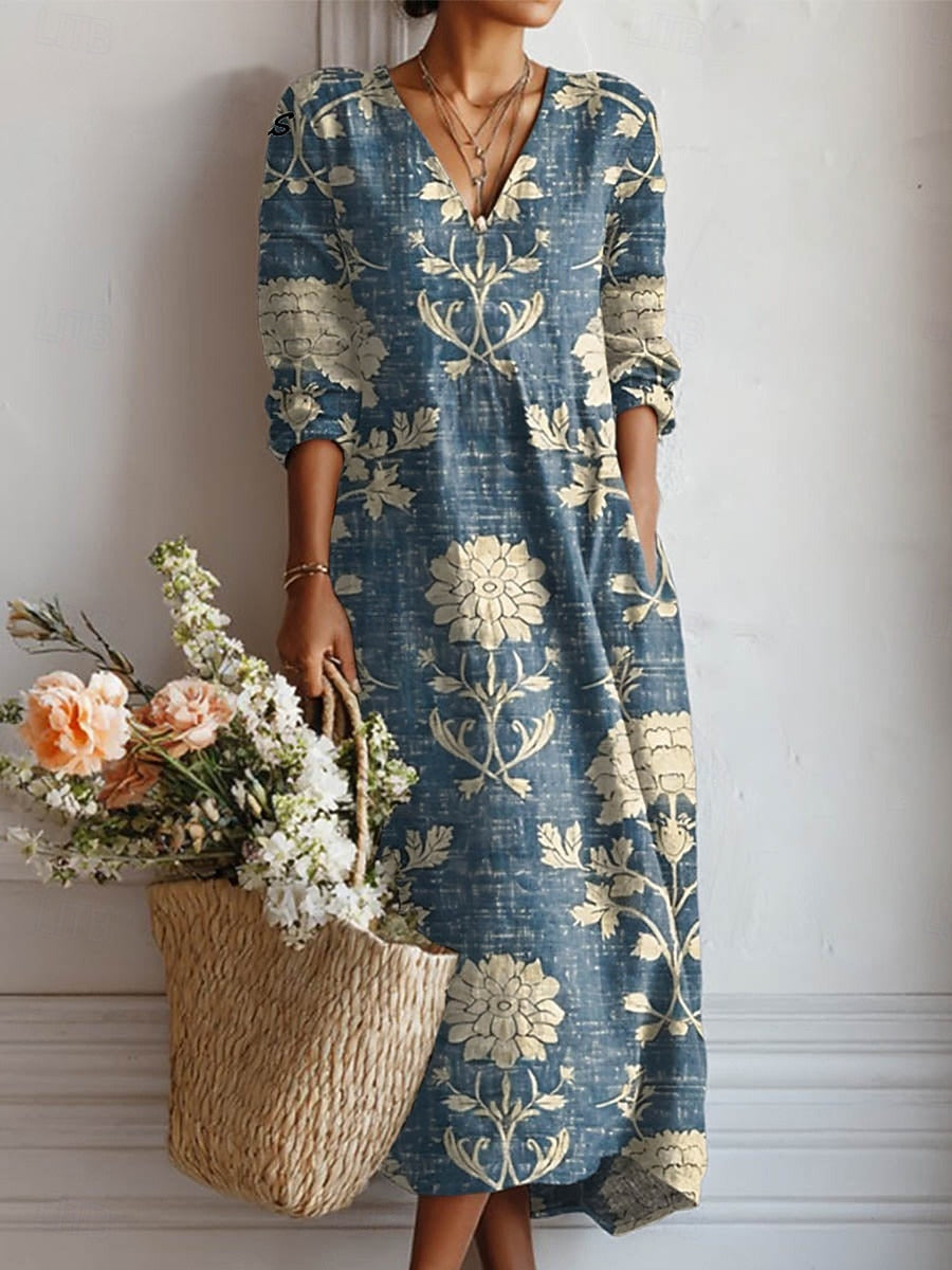 Women's Maxi Shift Dress with Pockets