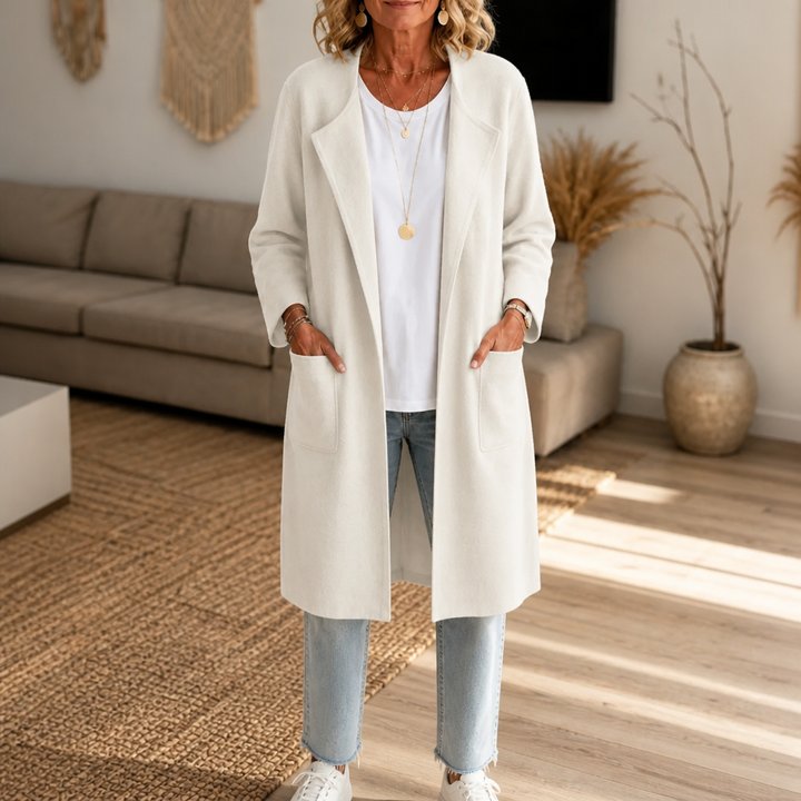 Nerissa | Women's Longline Open-Front Winter Coat with Pockets