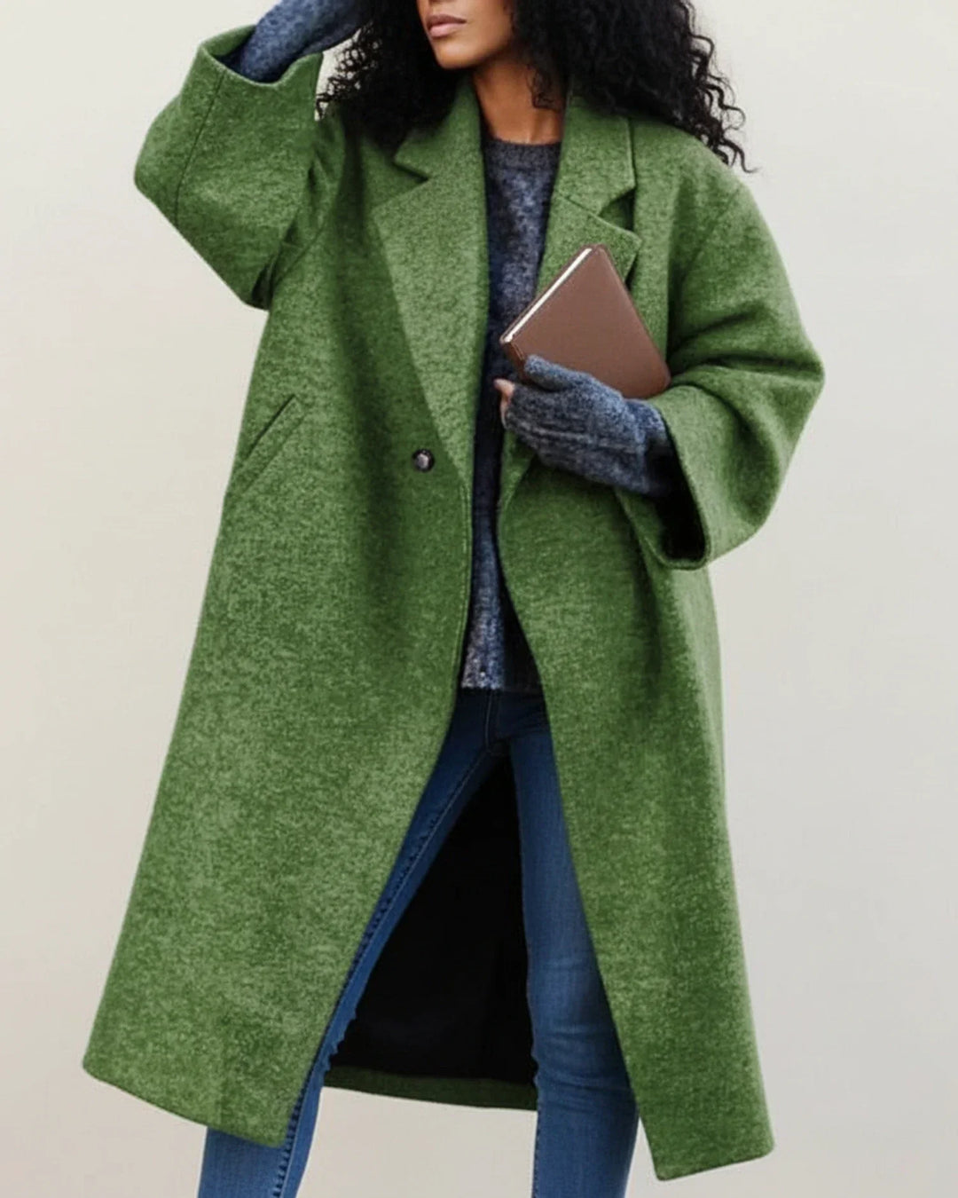 Ariadne | Women's Long Textured Wool Winter Coat