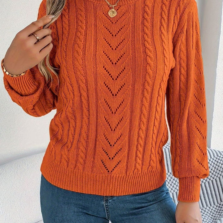 Ismay | Women's Cable Knit Openwork Crew Neck Jumper