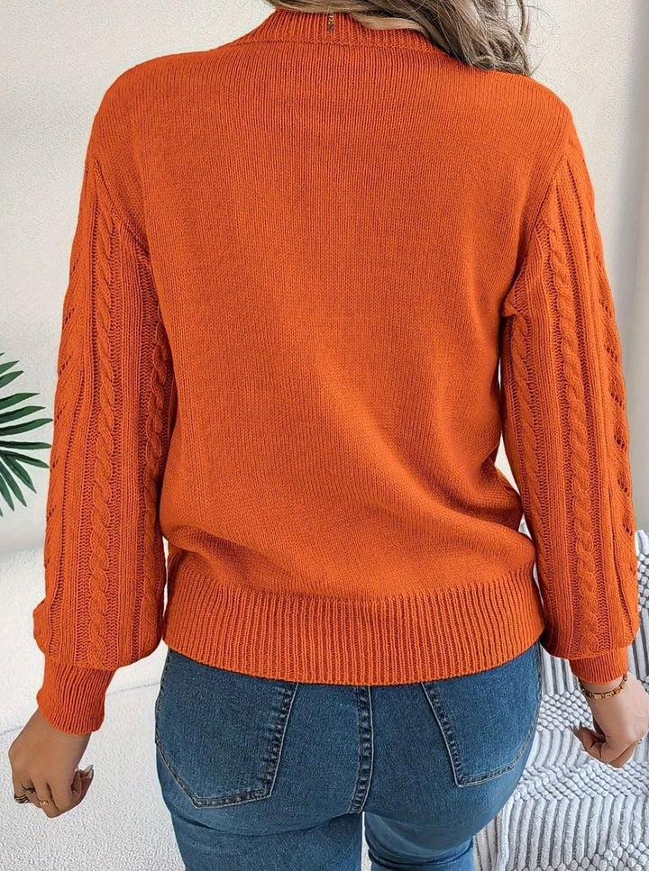 Ismay | Women's Cable Knit Openwork Crew Neck Jumper