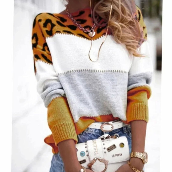 Minerva | Women's Leopard Print Cashmere-Blend Roll Neck Jumper