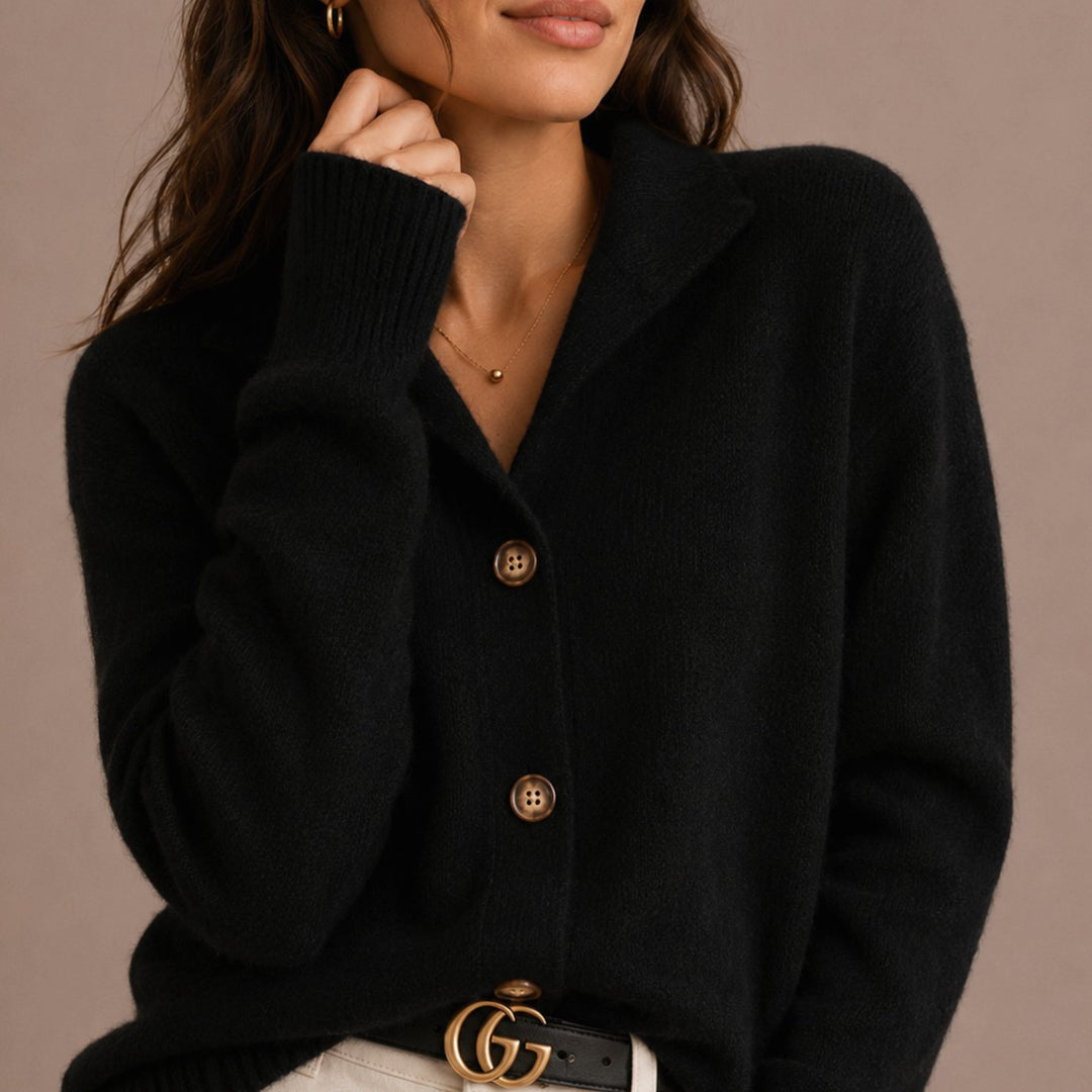 Sybella | Women's Collared Button-Up Relaxed Knit Cardigan