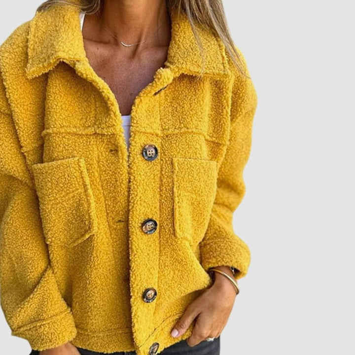 Mairwen | Women's Sherpa Teddy Fleece Button-Up Jacket