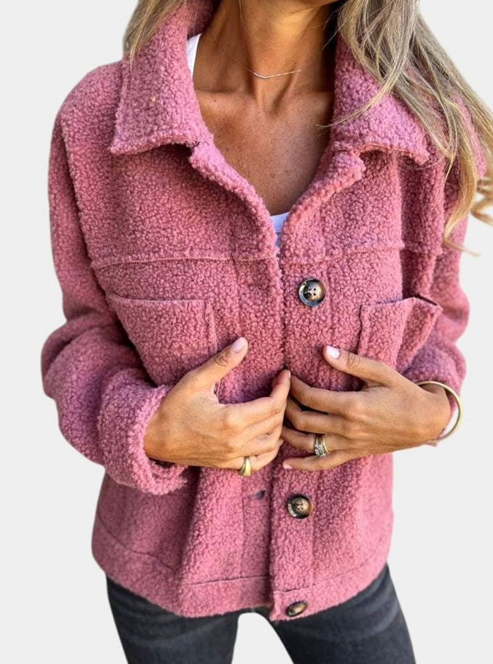 Mairwen | Women's Sherpa Teddy Fleece Button-Up Jacket