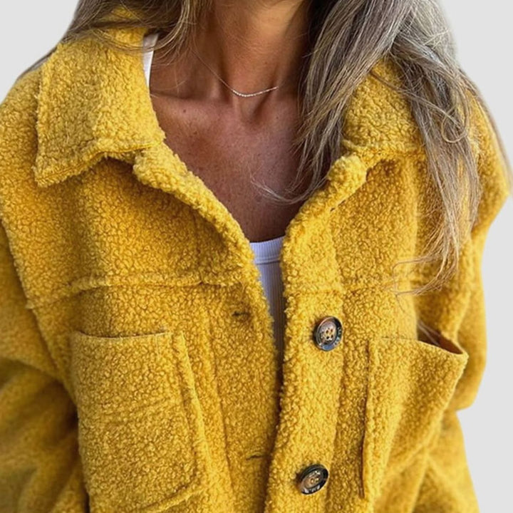 Mairwen | Women's Sherpa Teddy Fleece Button-Up Jacket